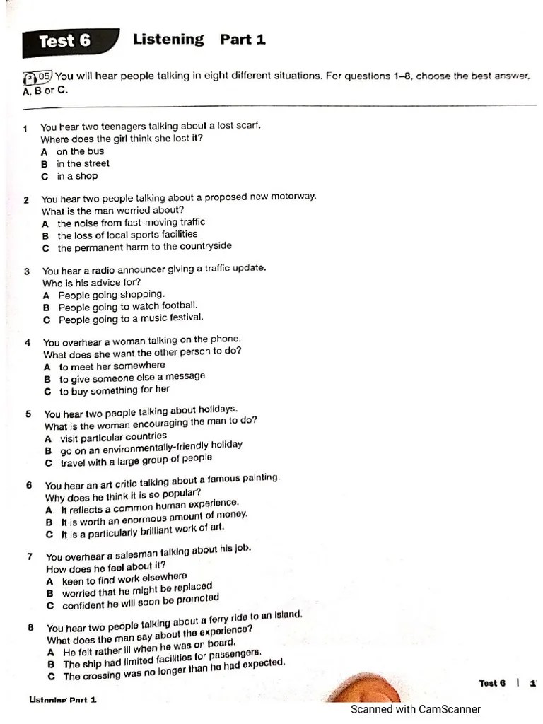 Test 6 Listening FCE PDF | PDF