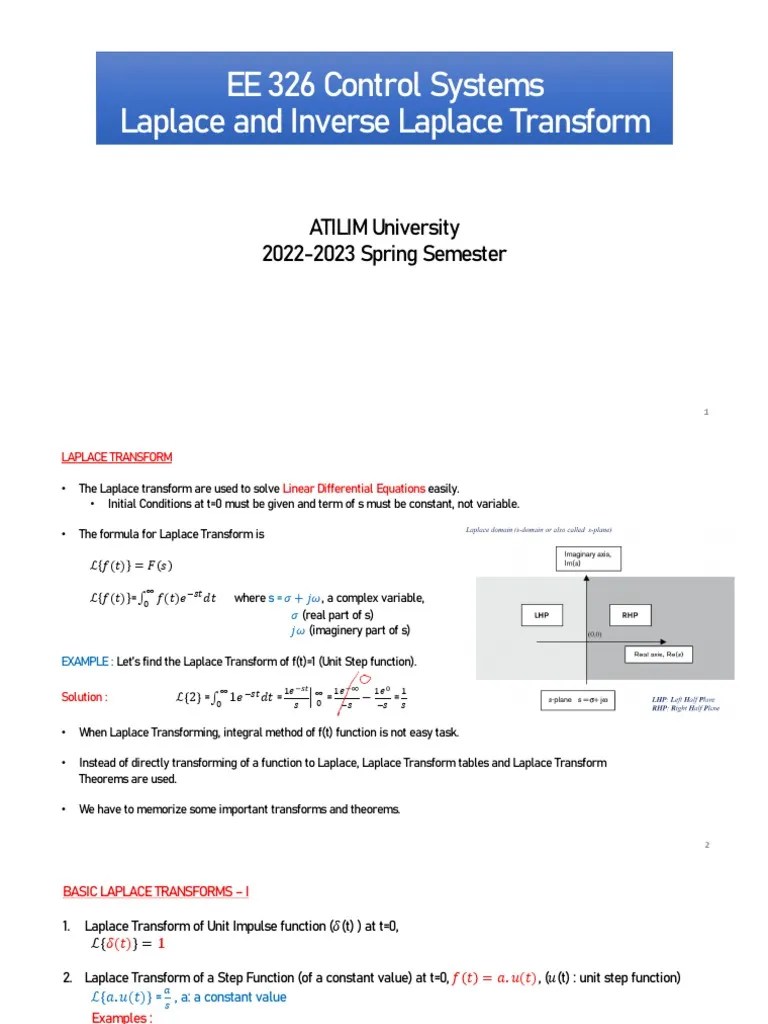 2-Laplace Transform | PDF | Laplace Transform | Calculus