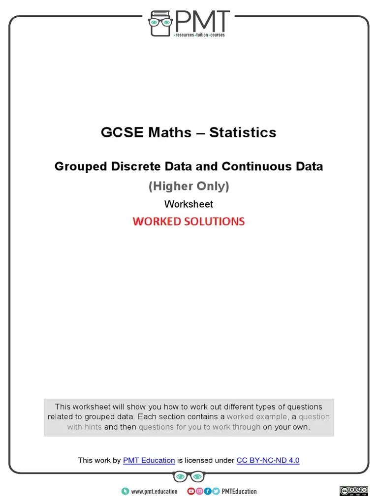 C. Grouped Discrete And Continuous Data (H) PDF | PDF | Histogram ...
