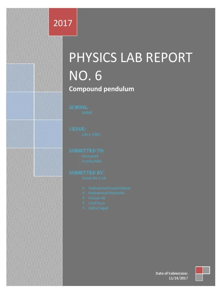 Compound Pendulum Physics Lab Report | PDF | Pendulum | Physical Phenomena