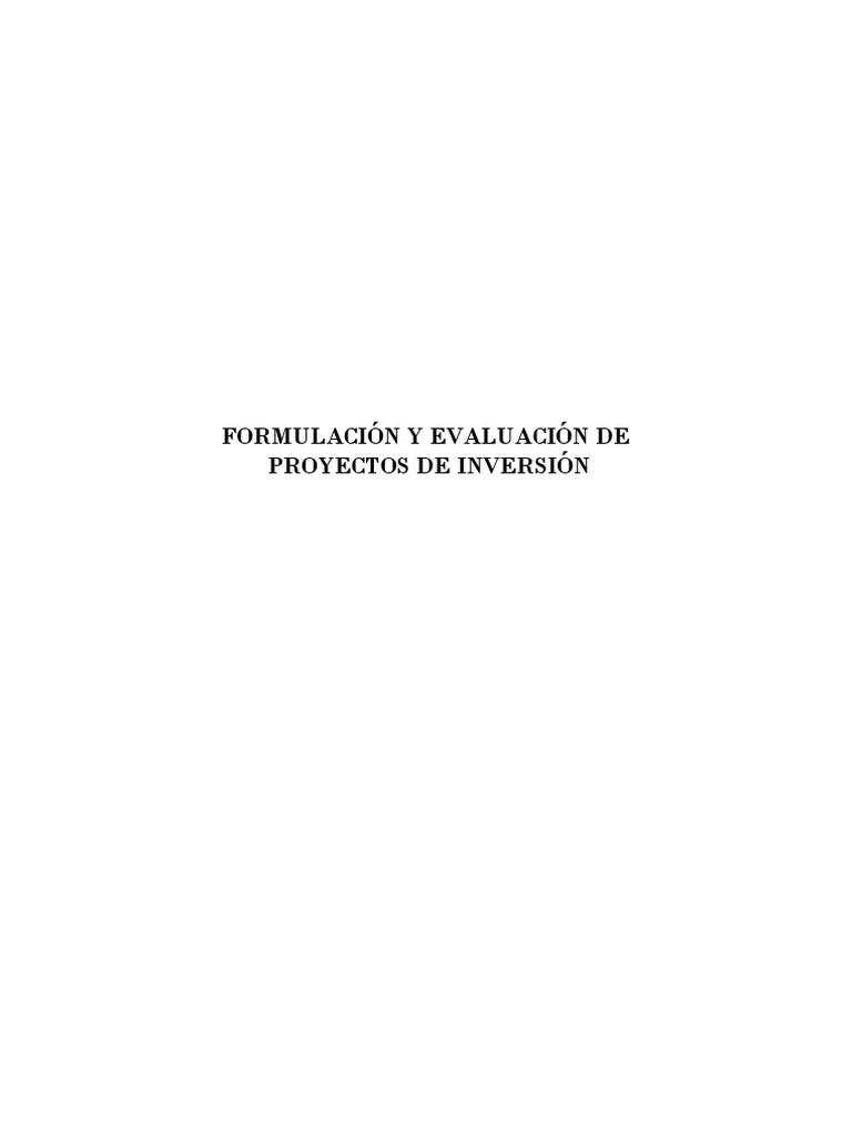 Manual Preparacion Y Evaluacion De Proyectos Inversion PDF | PDF | Planificación | Análisis FODA