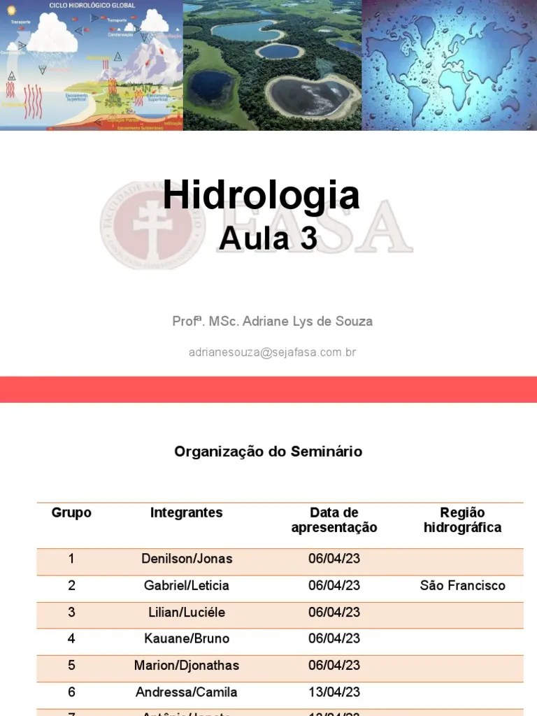 Aula 3 Hidrologia | PDF | Bacia Hidrográfica | Rio