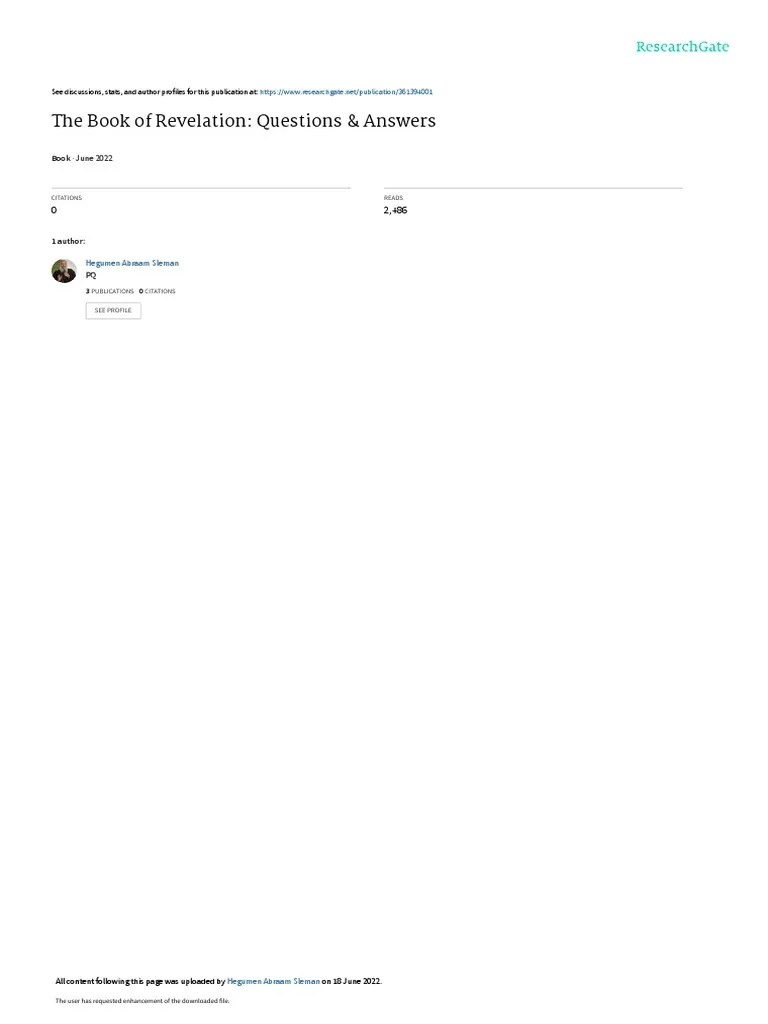 Revelation QuestionAnswers 20220321 | PDF | God The Father | Logos (Christianity)