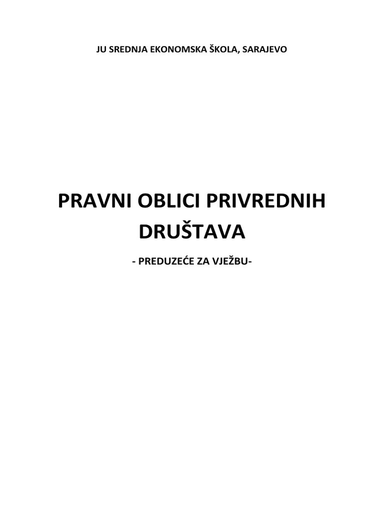 Pravni Oblici Privrednih Društava | PDF