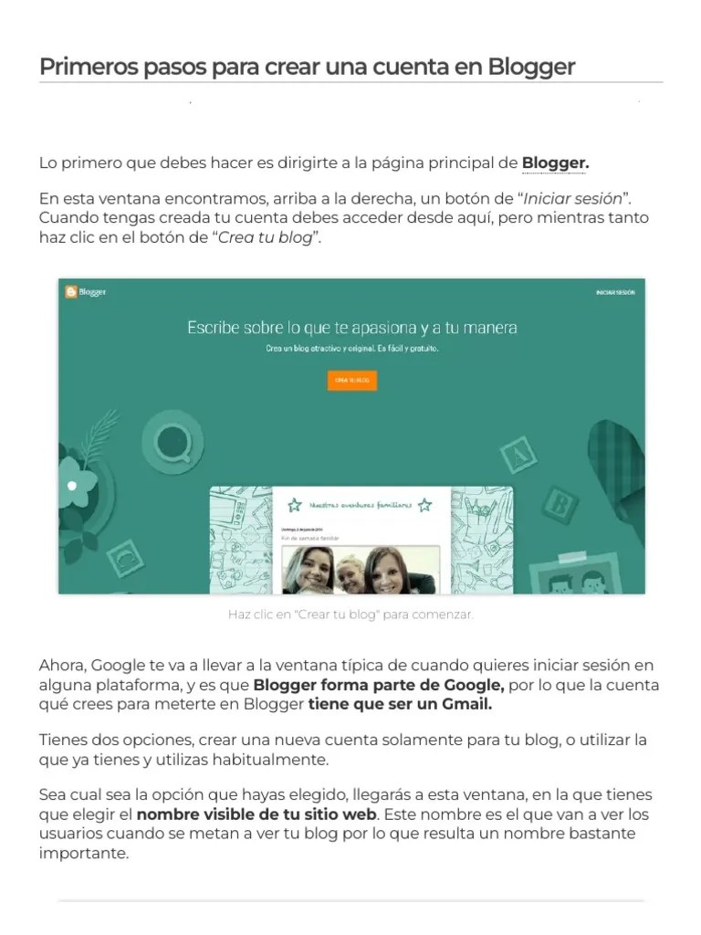 Cómo Crear Un Blog En Blogger (2023) PDF | PDF | Blog | HTML
