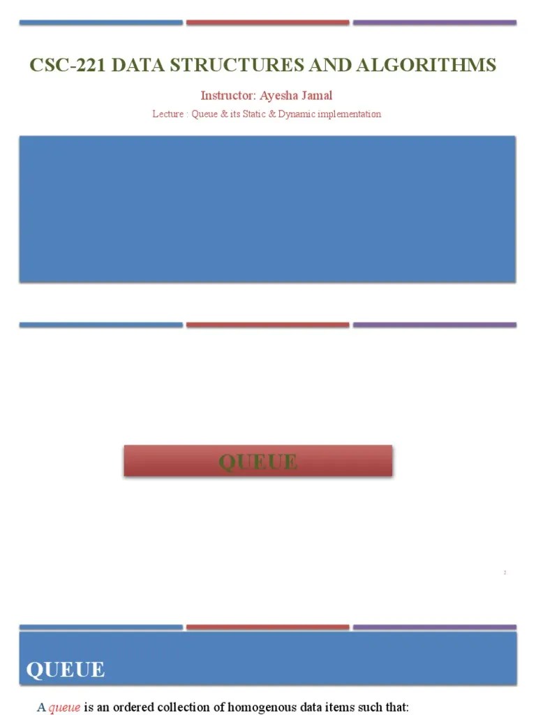 CSC 221 DSA Queue Arrays - Linked List Implementation 10032023 055715pm ...