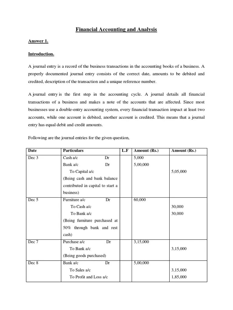 Financial Accounting And Analysis | PDF | Balance Sheet | Debits And Credits