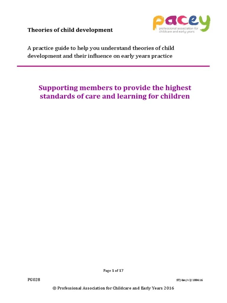 PG28 Theories Of Child Development | PDF | Id | Attachment Theory