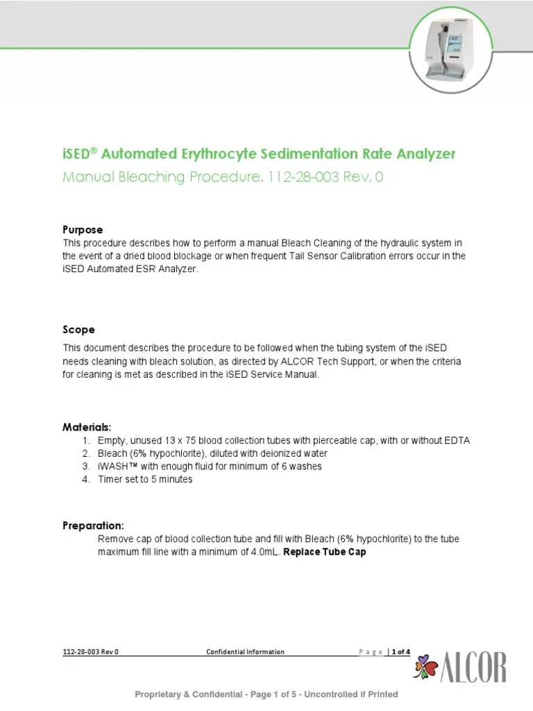 112-28-003 Rev 0 - ISED Manual Bleach Cleaning | Download Free PDF | Bleach