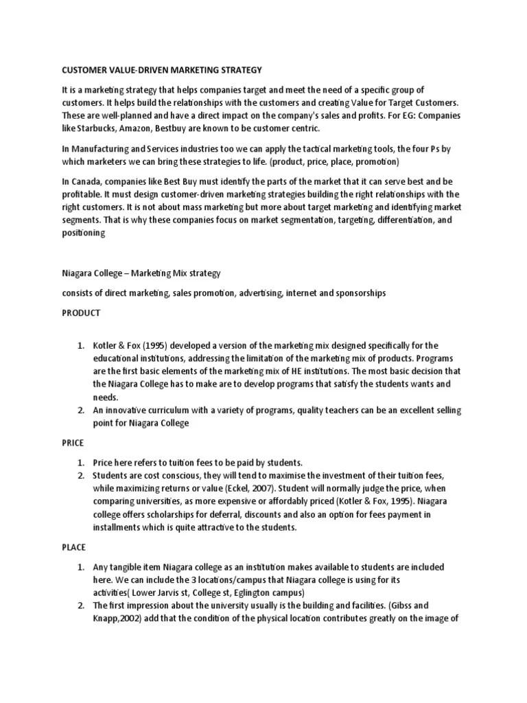 Customer Value-Driven Marketing Strategy | PDF | Marketing | Marketing ...