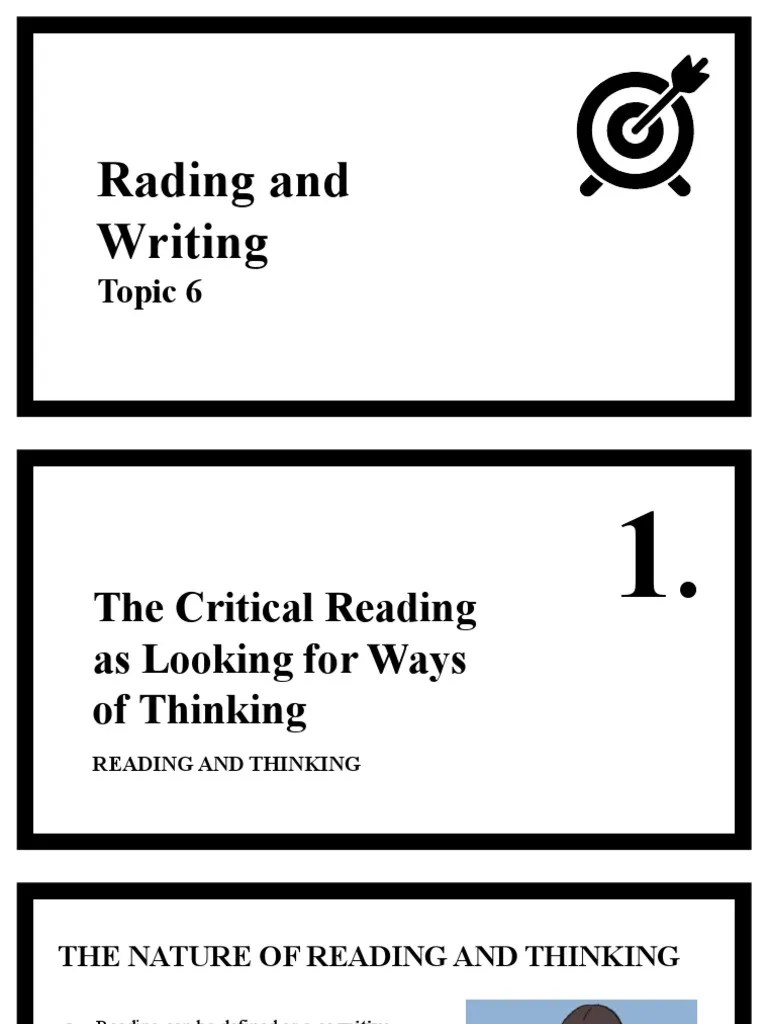 RW Topic 6 - Critical Reading And Thinking | PDF | Thought | Critical ...
