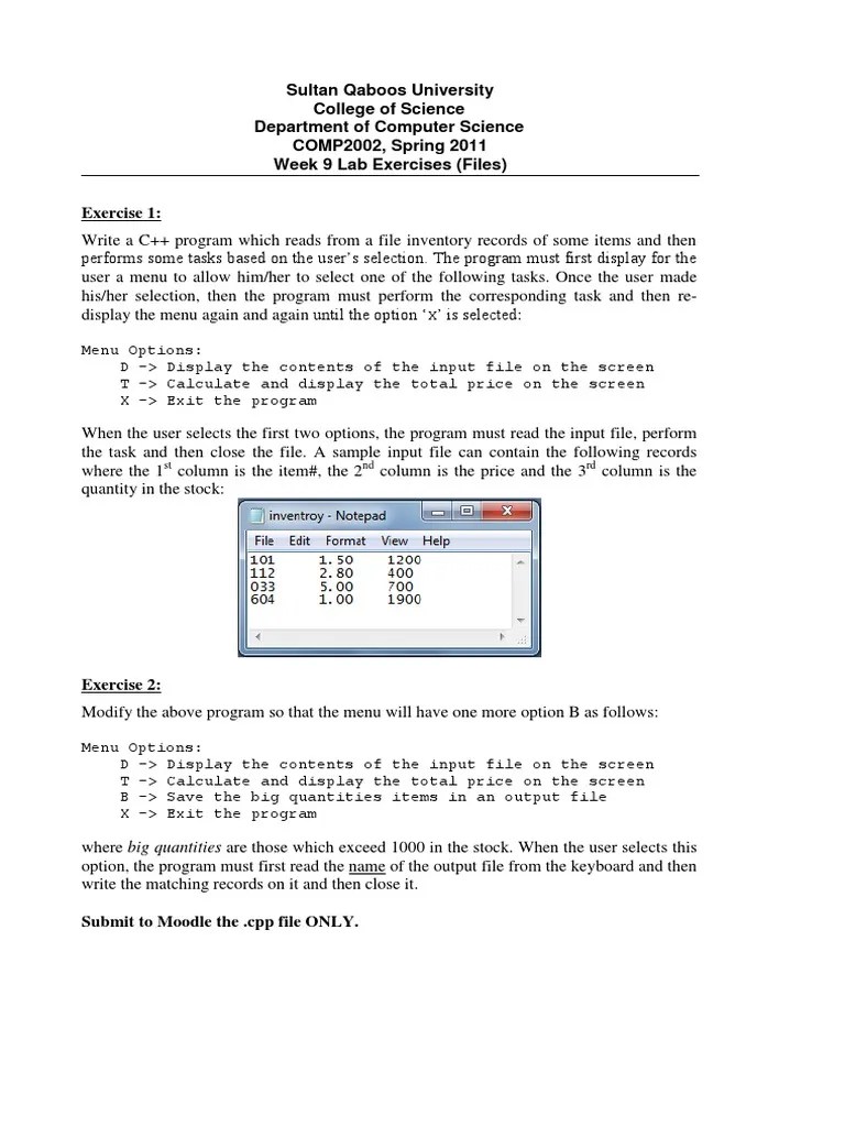 Week 9 Lab Exercises PDF | PDF