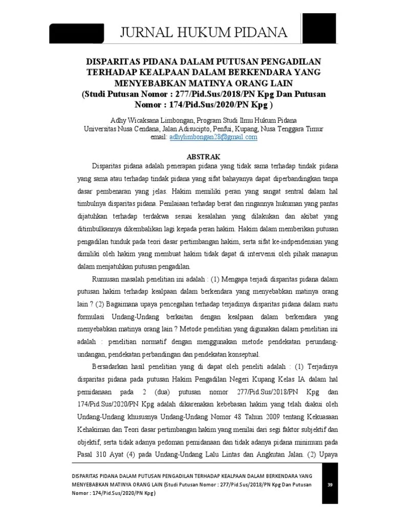 Jurnal Hukum Pidana: Abstrak | PDF