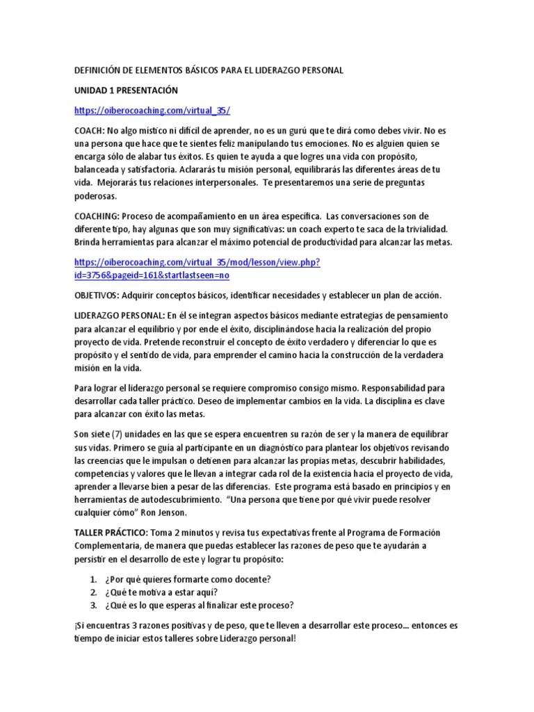 Liderazgo Personal | PDF | Liderazgo | Sicología