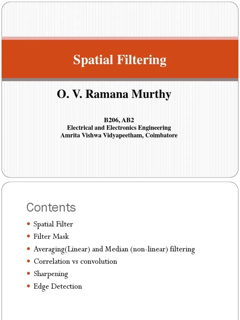 4 - Spatial - Filtering | PDF | Filter (Signal Processing) | Rgb Color Model