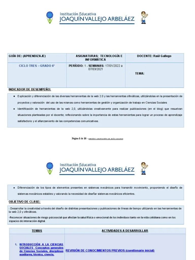 1° Periodo - Guia De Aprendizaje - Ciencias Sociales - Ciclo 3 - Grado ...