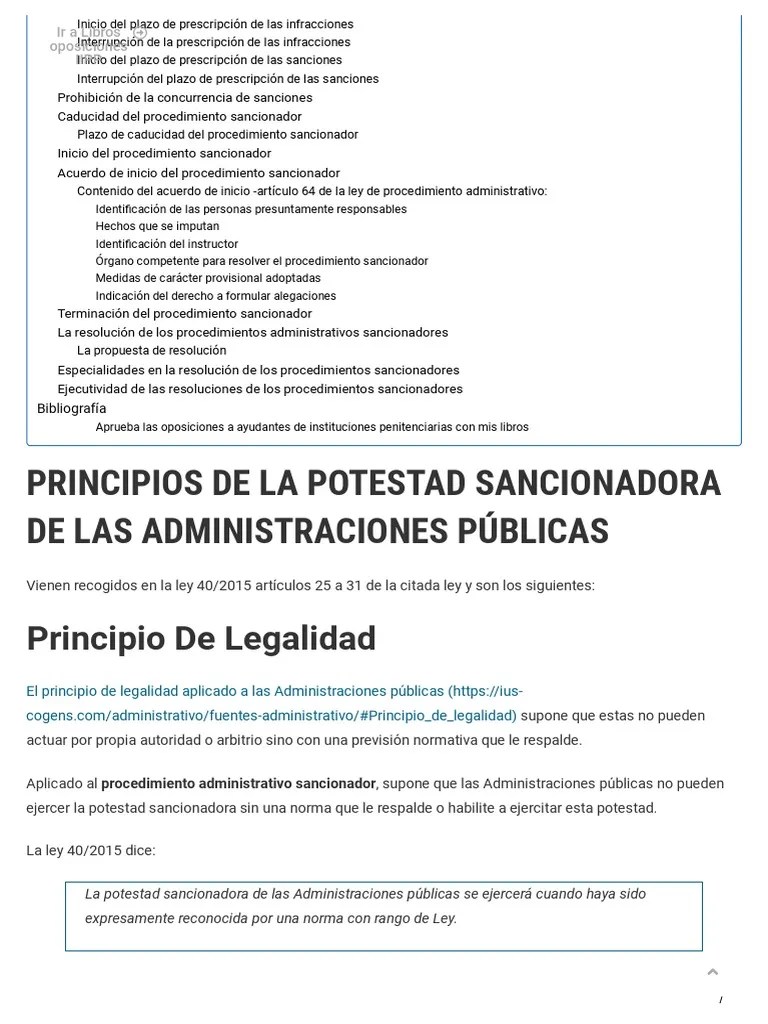 El Procedimiento Sancionador | PDF | Estatuto De Limitaciones | Ley Común
