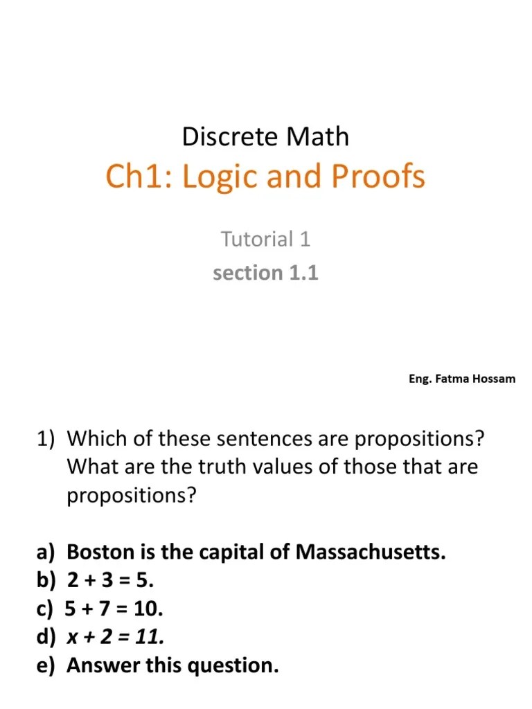 Discrete Math Ch1 Logic And Proofs | PDF | If And Only If | Metalogic