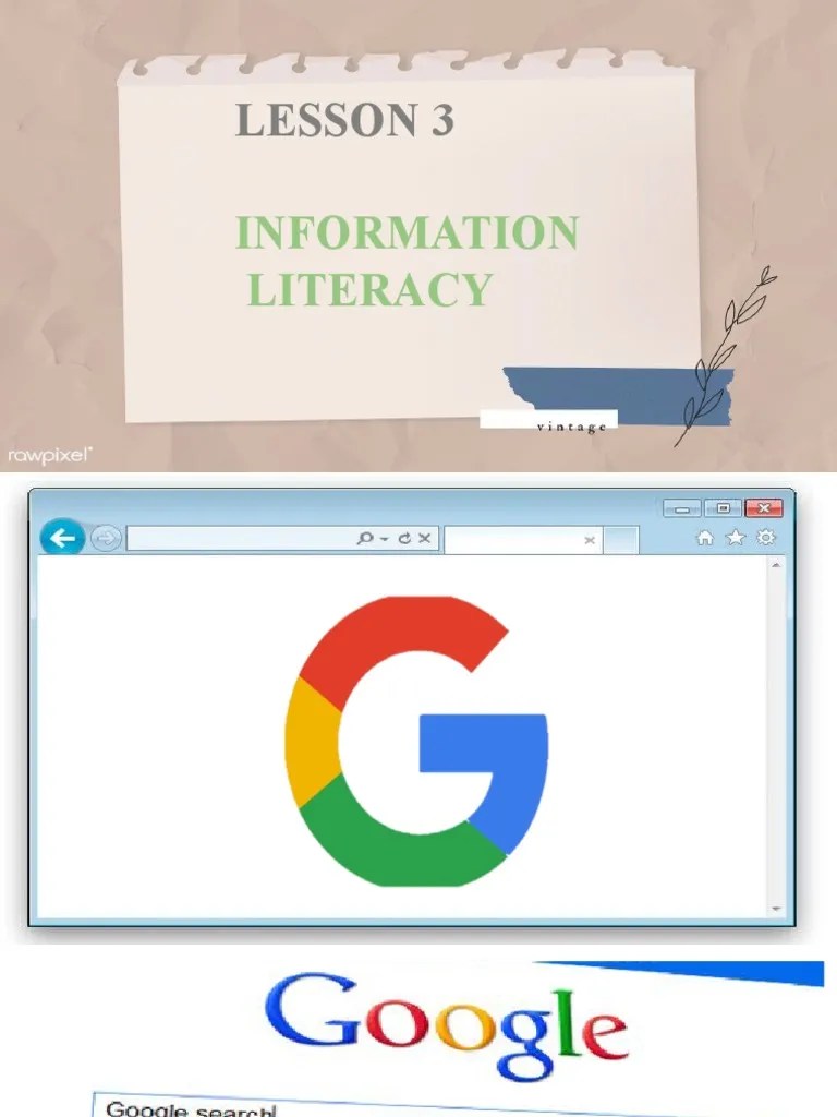 Lesson 3 Information Literacy 1 | PDF | Information | Data