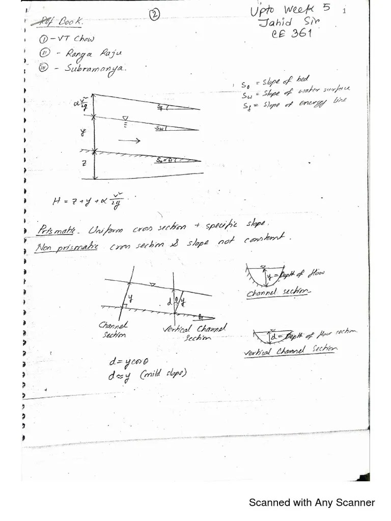 Open Channel Hydraulics Notes | PDF