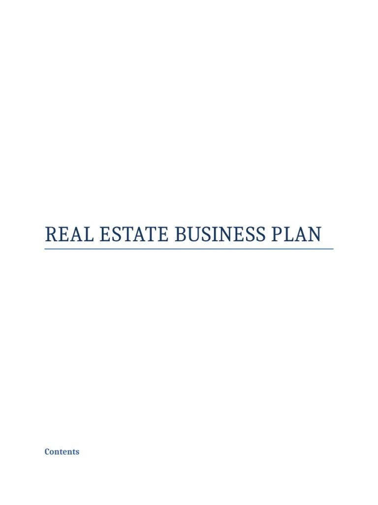 Real estate business plan