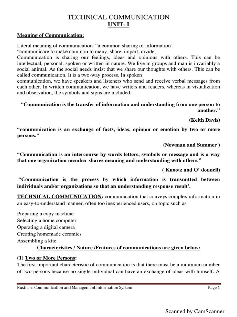 B.tech - 3rd - Sem - All Branch - Technical Communication - 1st Unit ...