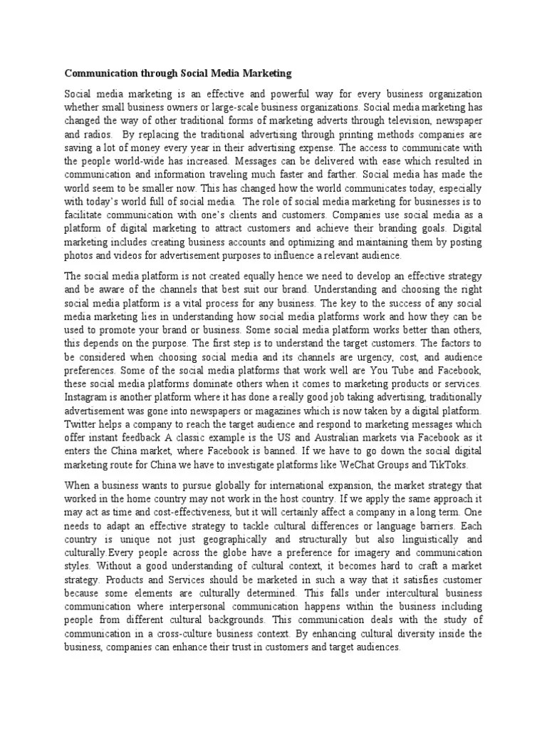 Communication Through Social Media Marketing | PDF