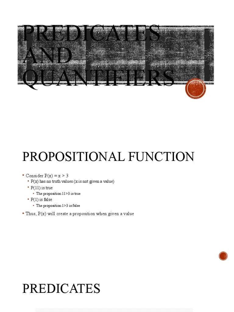 Predicates And Quantifiers | PDF | Syntax (Logic) | Semantics
