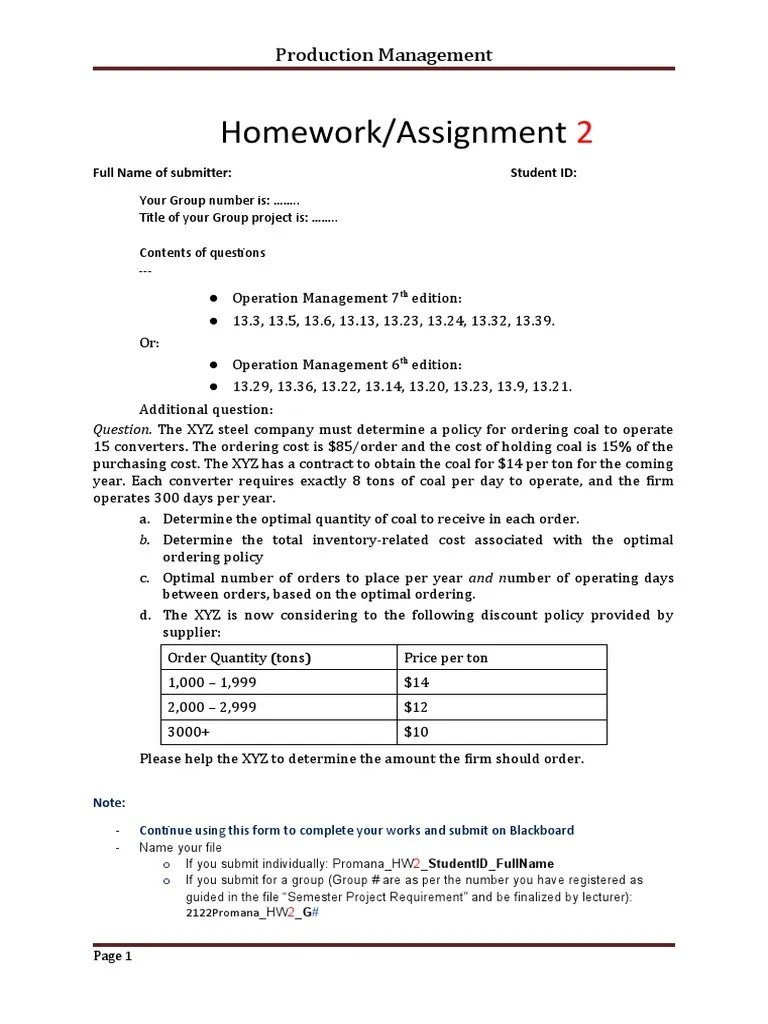 ASSIGNMENT 2 - Inventory Management | PDF | Business