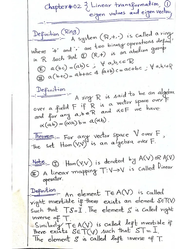 Chapter#2 Eigenvalues And Eigenvectors P (1-22) | PDF