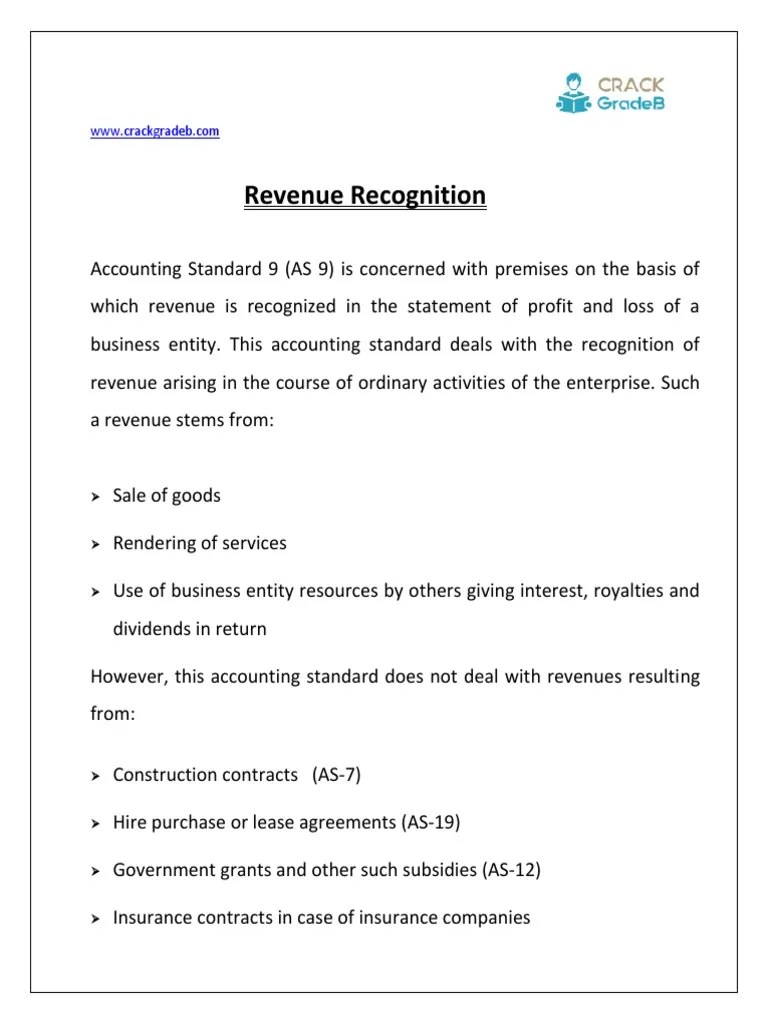 AS-Revenue Recognition | PDF | Revenue | Sales