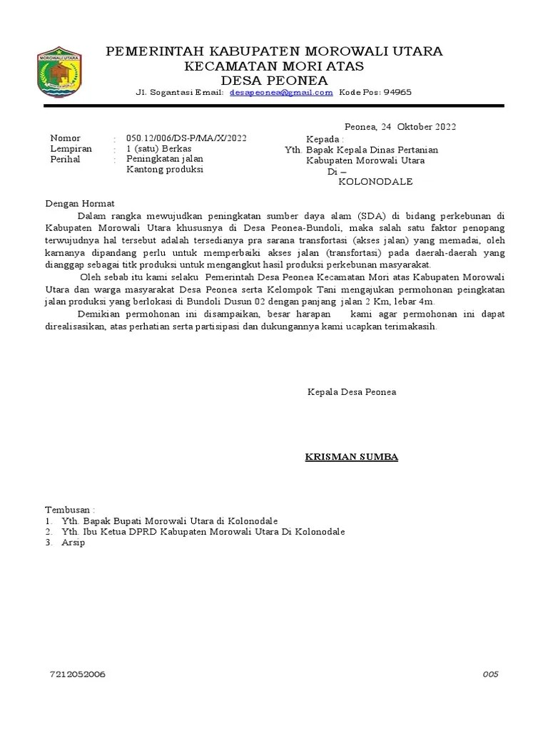 Surat Permohonan Jalan | PDF