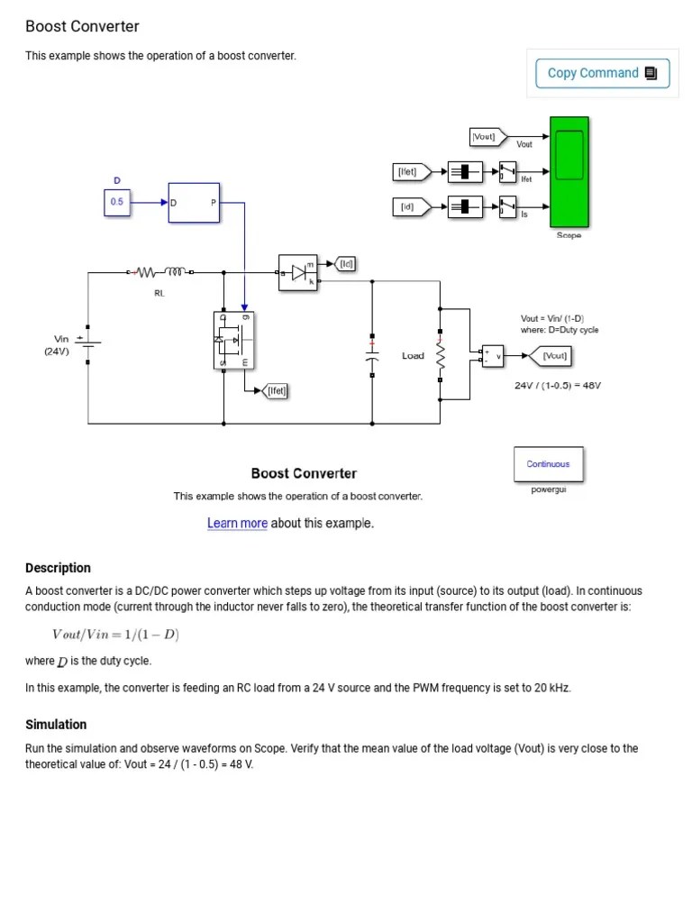 Boost Converter - MATLAB & Simulink | PDF