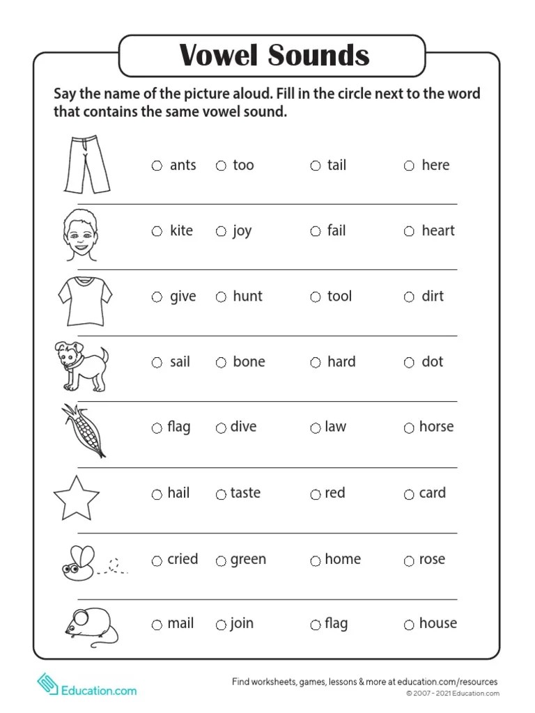 Vowel sounds