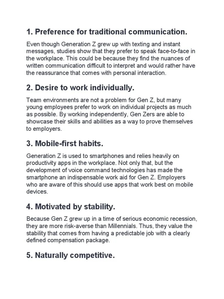 Gen Z Characteristics | PDF