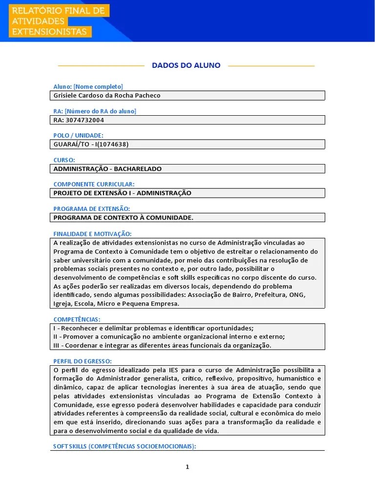 Projeto De Extensao Grisiele | PDF | Sociologia | Organização Não ...