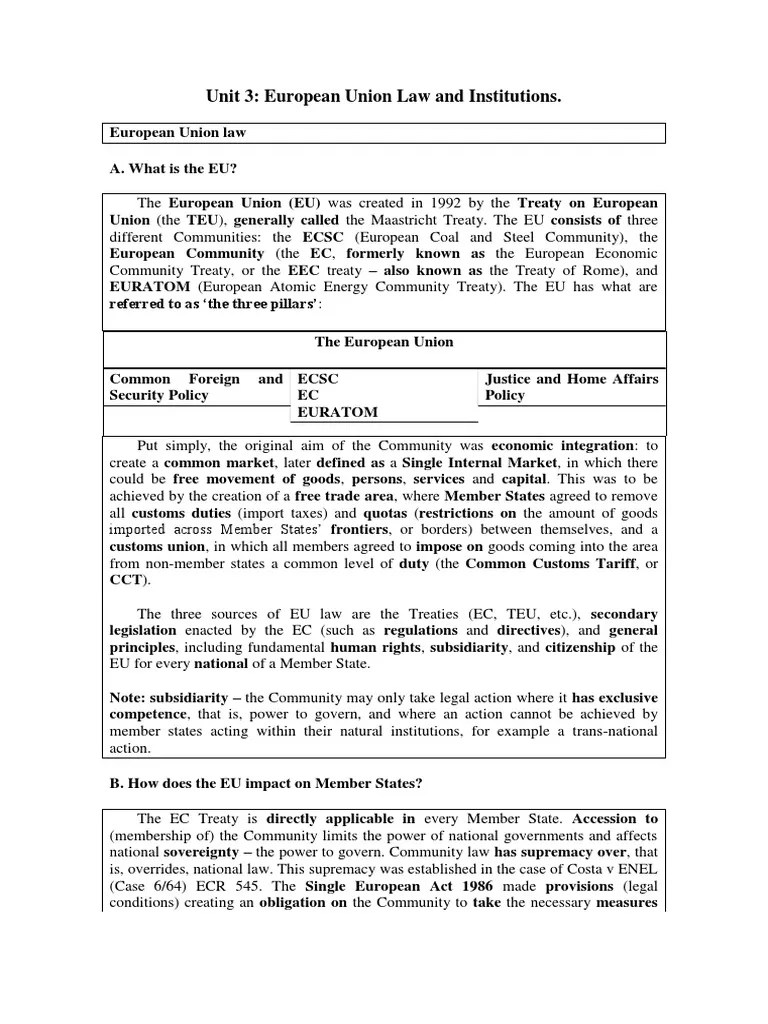 A Comprehensive Overview Of The European Union Legal System And Courts | PDF | Judiciary Of ...