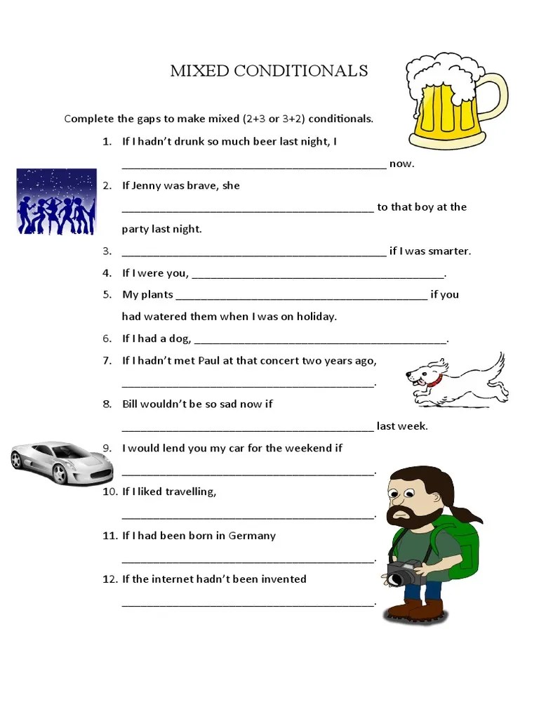Mixed Conditionals Gap Fill Exercises Pdf