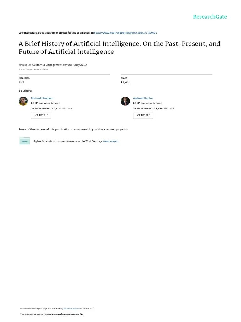 A Brief History Of Artificial Intelligence: On The Past, Present, And ...