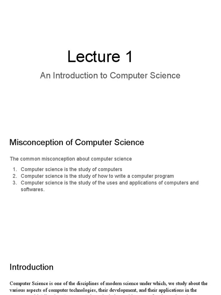 An Introduction To Computer Science | PDF | Computer Science | Algorithms