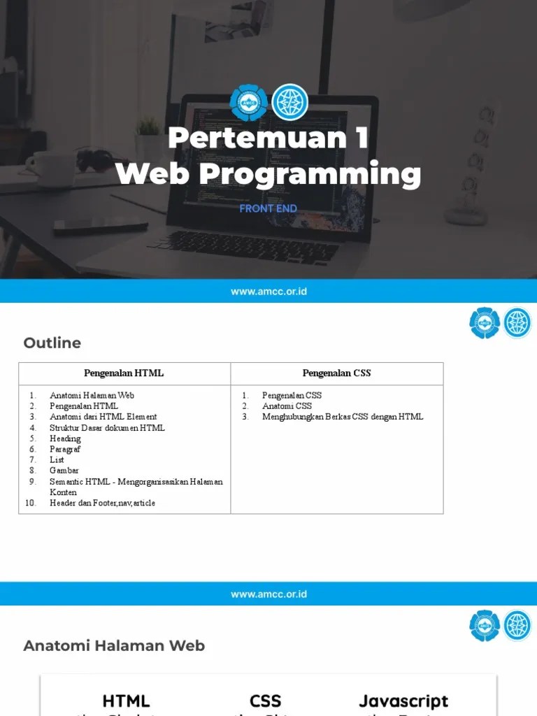 Modul 1 Front End Web Programming Amcc 2023 | PDF | Bisnis | Komputer