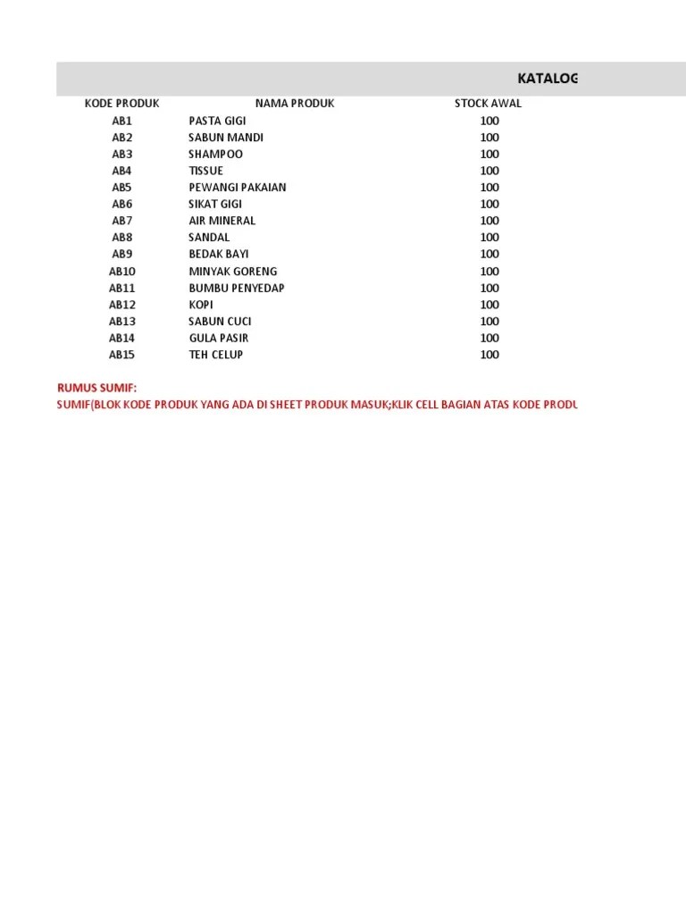 Rumus Dasar Excel Untuk Admin Gudang Yang Wajib Dikuasai | PDF