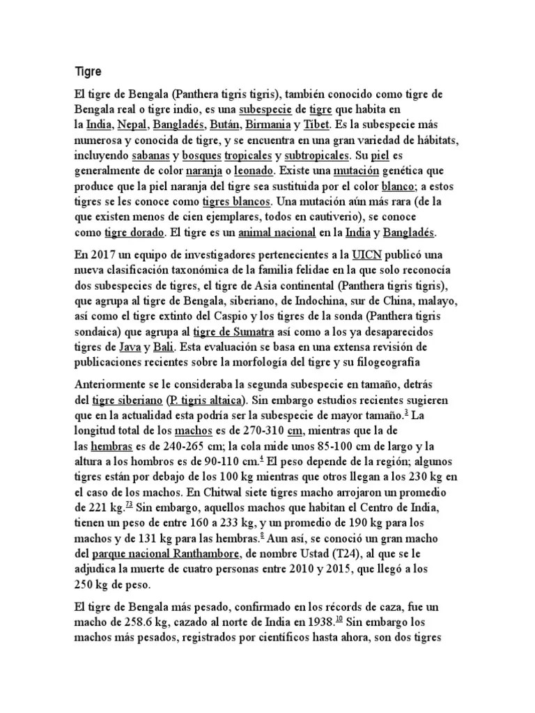 Tigre | PDF | Tigre | Panthera