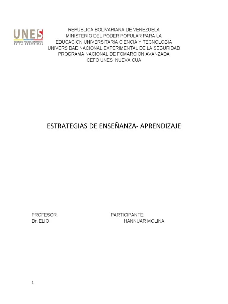 ESTRATEGIAS DE ENSEÑANZA - APRENDIZAJE (Ensayo) | PDF | Pensamiento | Aprendizaje