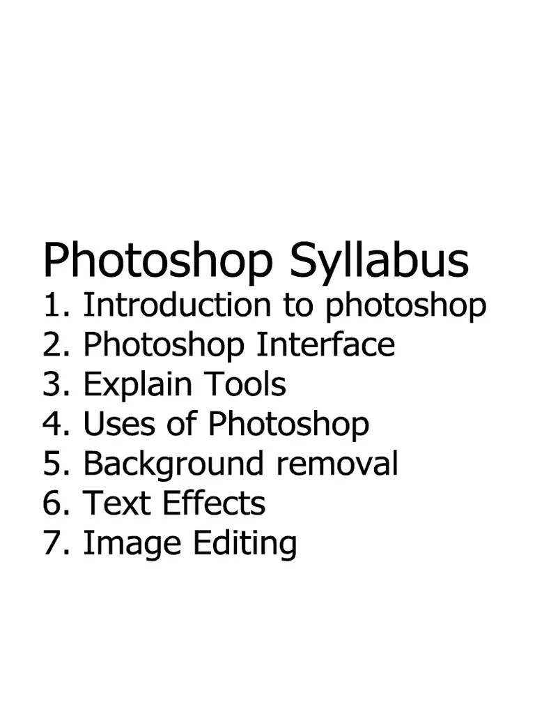 Photoshop Syllabus | PDF