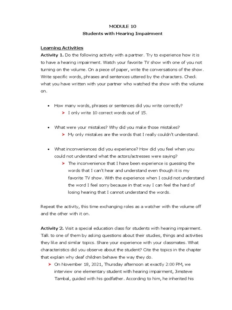 Module 10 | PDF | Hearing | Hearing Loss