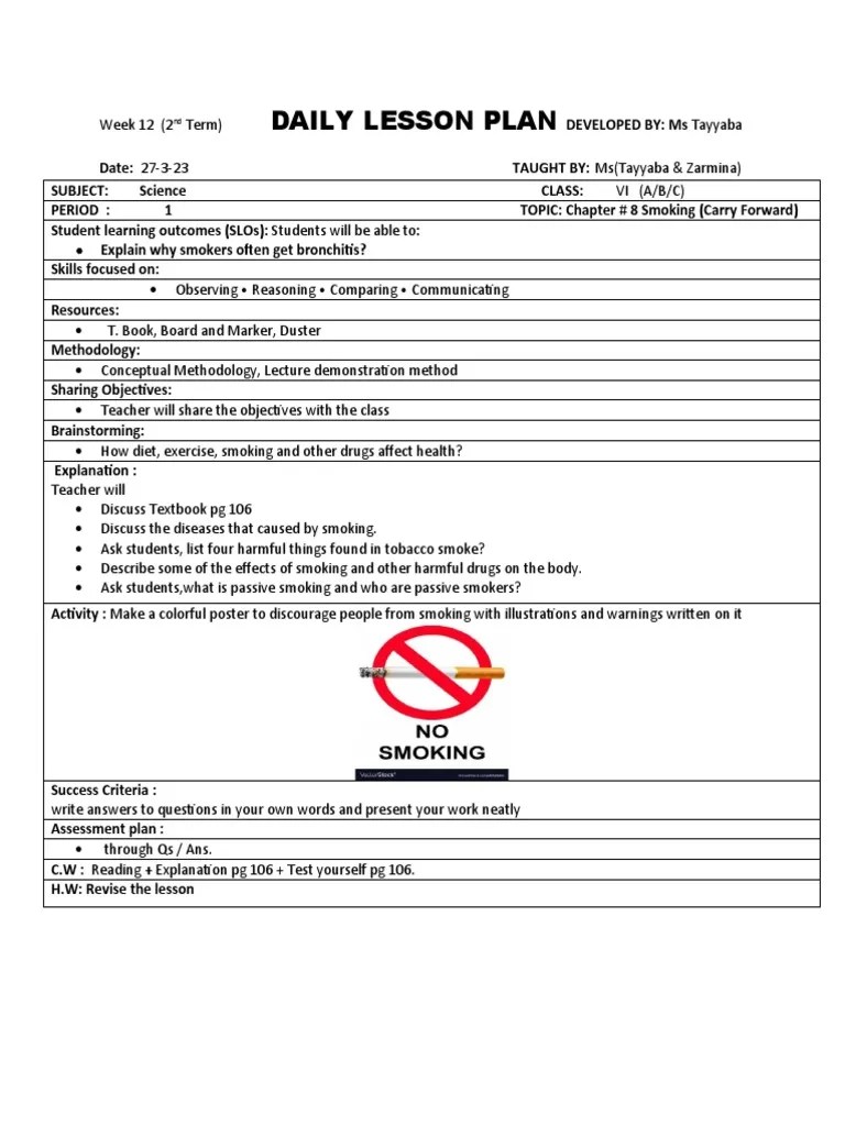 2nd Term Week 12 | PDF | Lesson Plan | Methodology