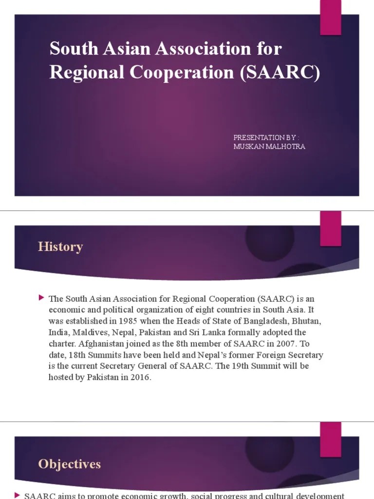 South Asian Association For Regional Cooperation (SAARC | PDF