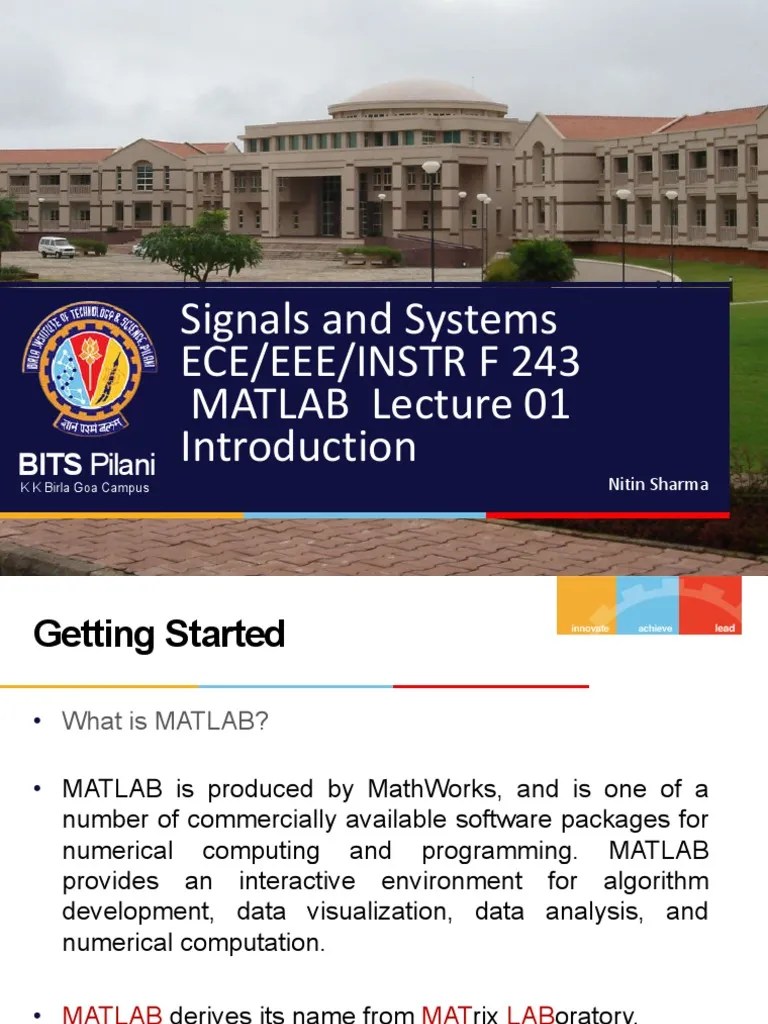 MATLAB Signals And Systems Lecture-1 | PDF | Matlab | Computer Science