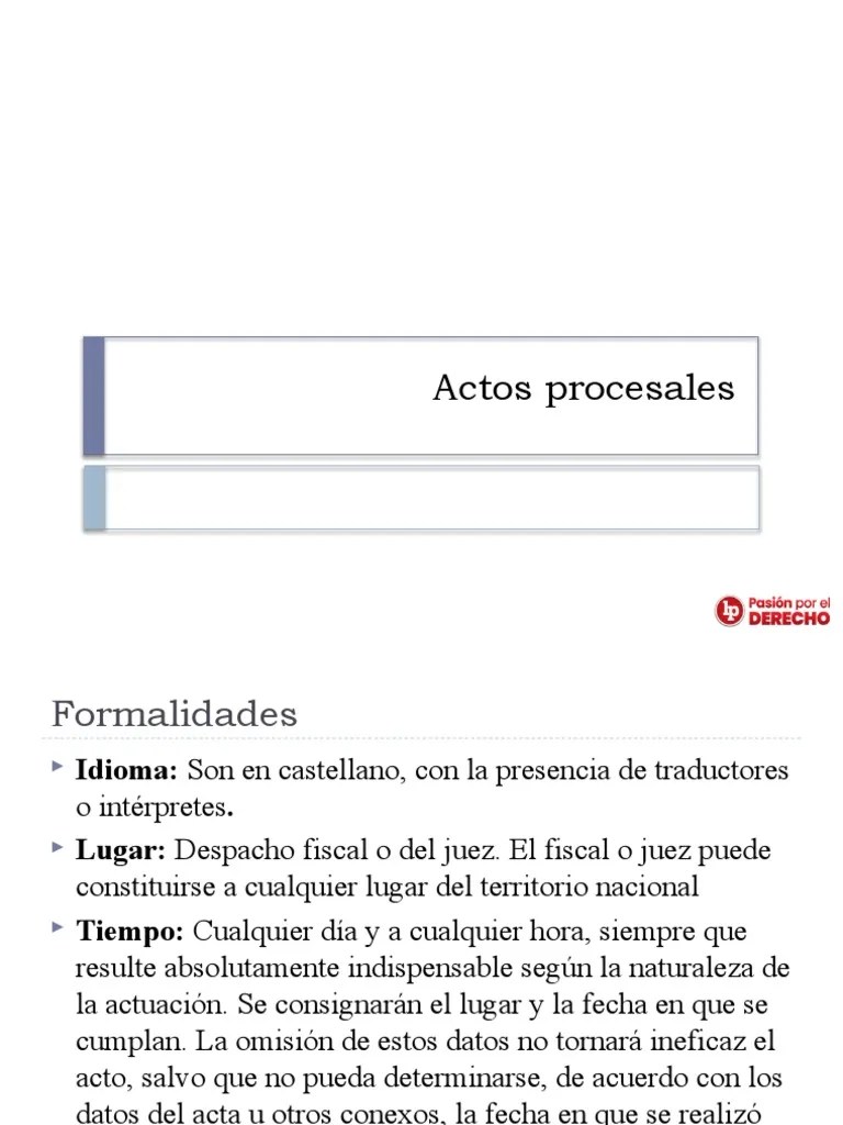 Actos Procesales | Descargar Gratis PDF | Fiscal | Ley Procesal